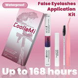 CoolleMi Waterproof False Eyelash Application Kit | Long Lasting | Bond, Clear Seal & Remover Included | Beginner Friendly