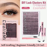 CoolleMi LuxeLift 192PCS DIY Lash Clusters Kit | Natural Eyelashes Extensions | Makeup Eyelash Extension | Waterproof Bond & Seal with Remover & Tweezers Cosmetic