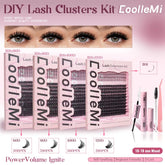 CoolleMi Ignite 260-320PCS DIY Lash Clusters Kit | Eyelash Extensions for Beginner Makeup | 3D Wispy Manga Lashes | Waterproof Bond & Seal with Remover & Tweezers
