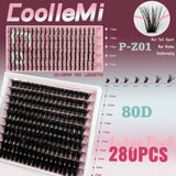 CoolleMi Ignite 260-320PCS DIY Lash Clusters Kit | Eyelash Extensions for Beginner Makeup | 3D Wispy Manga Lashes | Waterproof Bond & Seal with Remover & Tweezers