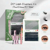 CoolleMi Rebel 189PCS DIY Lash Clusters Kit | 3D Wispy Eyelashes Extensions | Makeup Eyelash Extension | Waterproof Bond & Seal with Remover & Tweezers Cosmetic