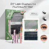CoolleMi Rebel 189PCS DIY Lash Clusters Kit | 3D Wispy Eyelashes Extensions | Makeup Eyelash Extension | Waterproof Bond & Seal with Remover & Tweezers Cosmetic