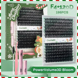 CoolleMi Bloom 196PCS DIY Lash Clusters Kit | Wispy Natural Eyelashes Extensions (F4 & 120D) | Makeup Eyelash Extension | Waterproof Bond & Seal with Remover & Tweezers Cosmetic