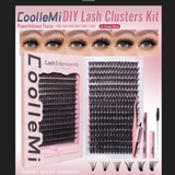 CoolleMi LuxeLift 192PCS DIY Lash Clusters Kit | Natural Eyelashes Extensions | Makeup Eyelash Extension | Waterproof Bond & Seal with Remover & Tweezers Cosmetic